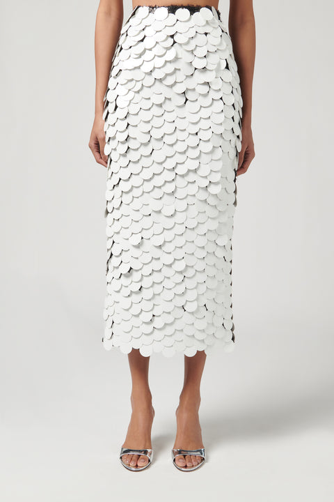 White Dia Midi Skirt