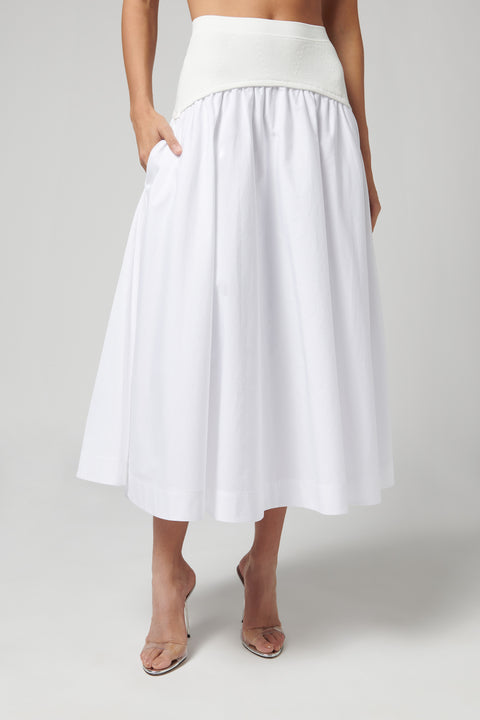 White Ovie Midi Skirt