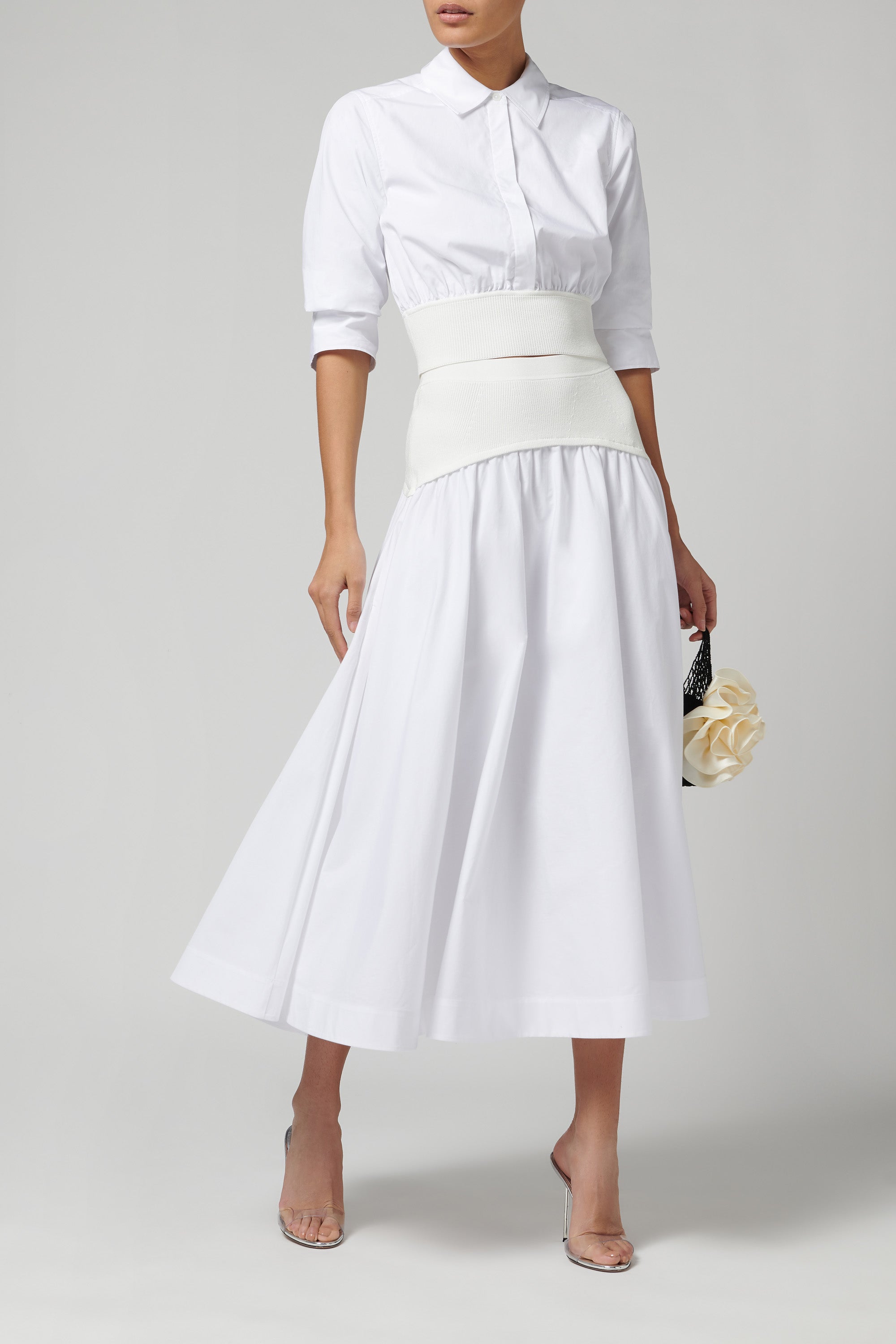 Simkhai White Ovie Midi Skirt display picture 1