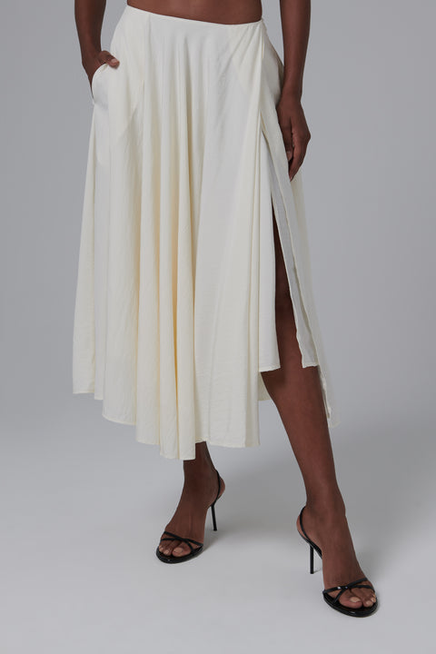White Ritsu Midi Skirt