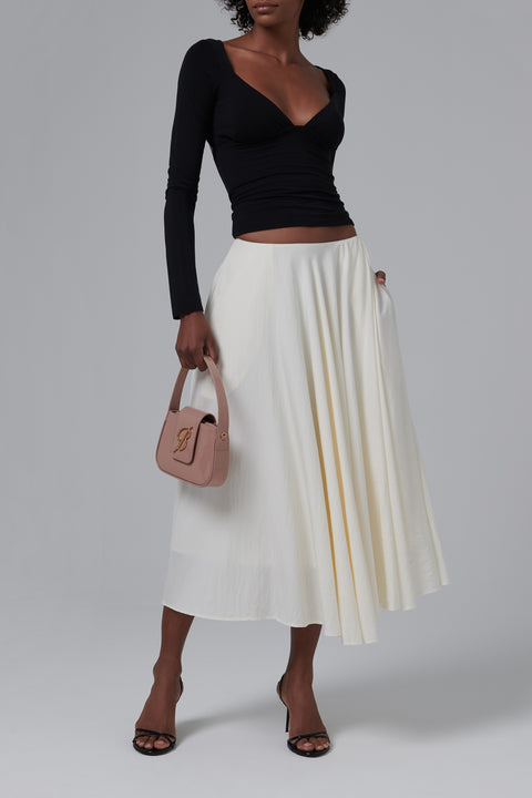 White Ritsu Midi Skirt