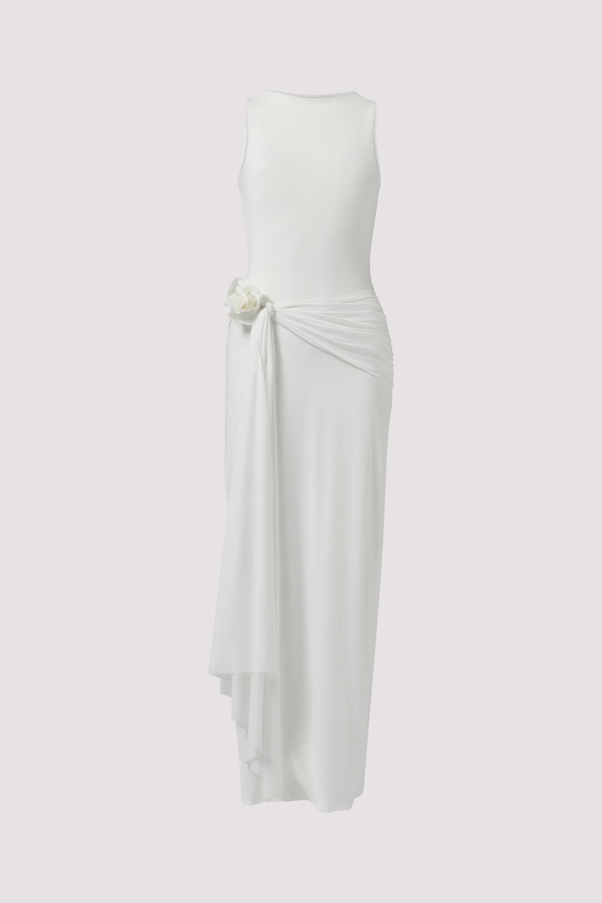 strapless open back dress Perfect Stranger TIERED OPEN BACK MIDI DRESS Cream main image 1
