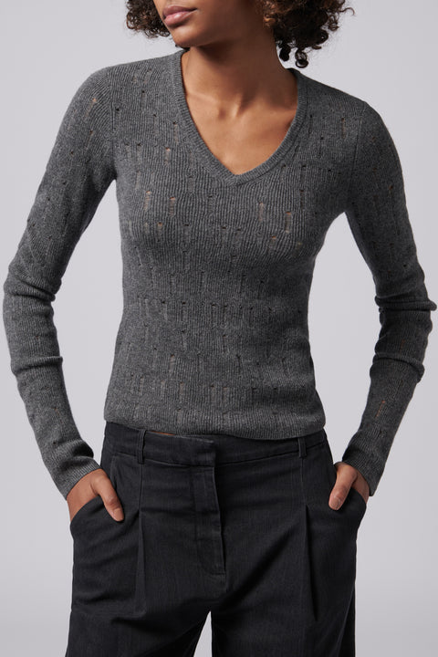 Grey Como Mini V Sweater
