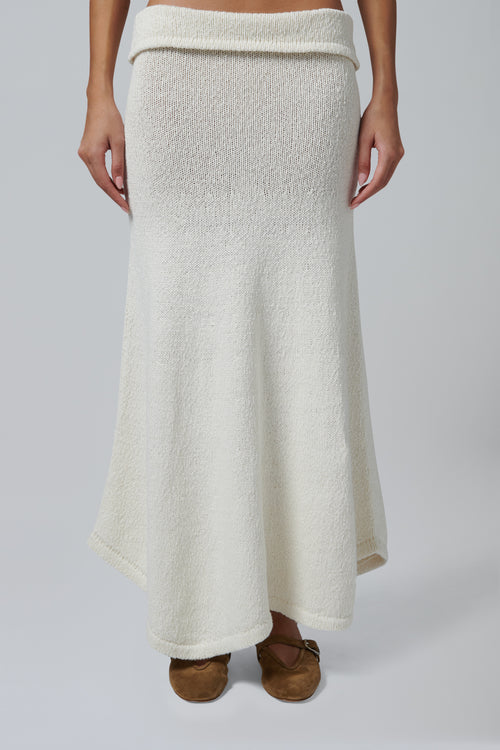 Aya Muse White Kena Knit Skirt