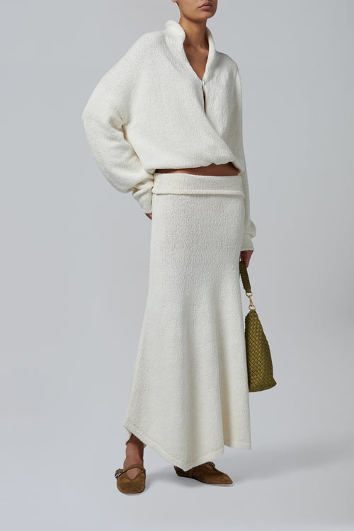 Aya Muse White Kena Knit Skirt
