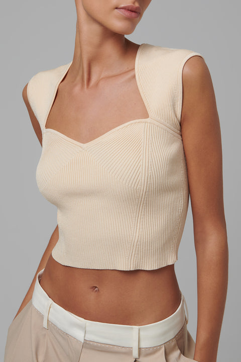 Beige Abia Cropped Top