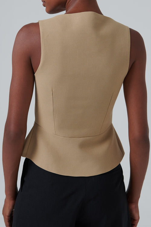 Rejina Pyo Beige Eunice Cotton Vest