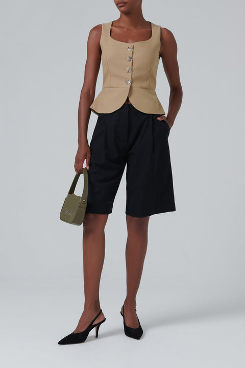 Beige Eunice Cotton Vest