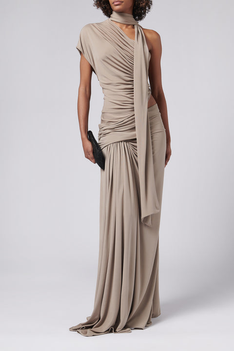 Grey Vienna Jersey Scarf Top