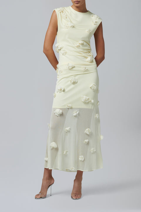 Beige Tessa Floral Applique Top