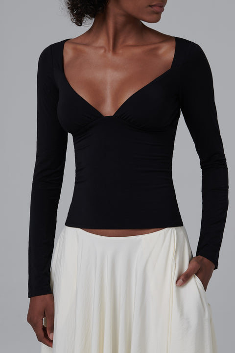 Black Oisin Open Back Top
