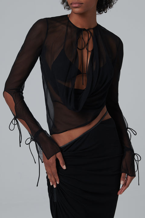 Black Mobius Long Sleeve Top