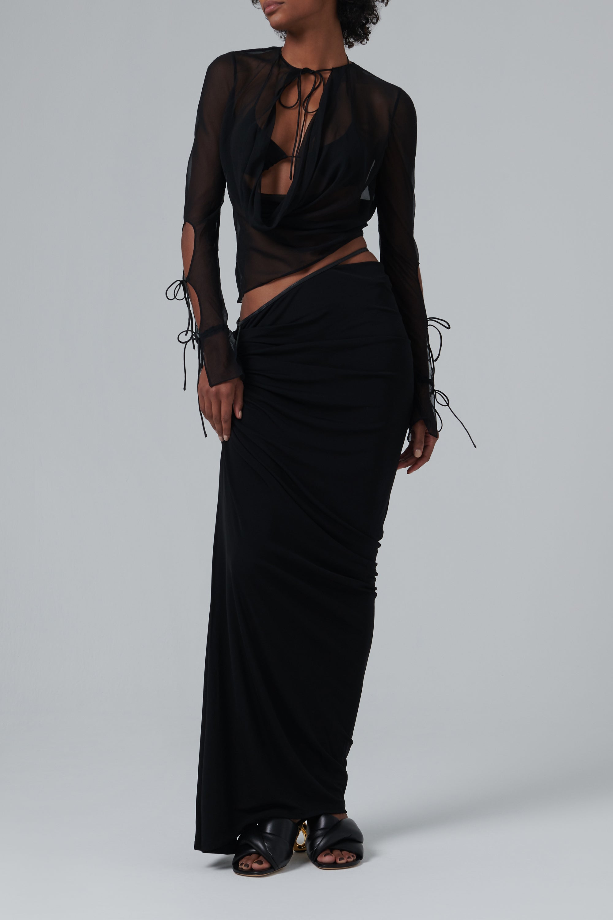 Christopher Esber Black Mobius Long Sleeve Top