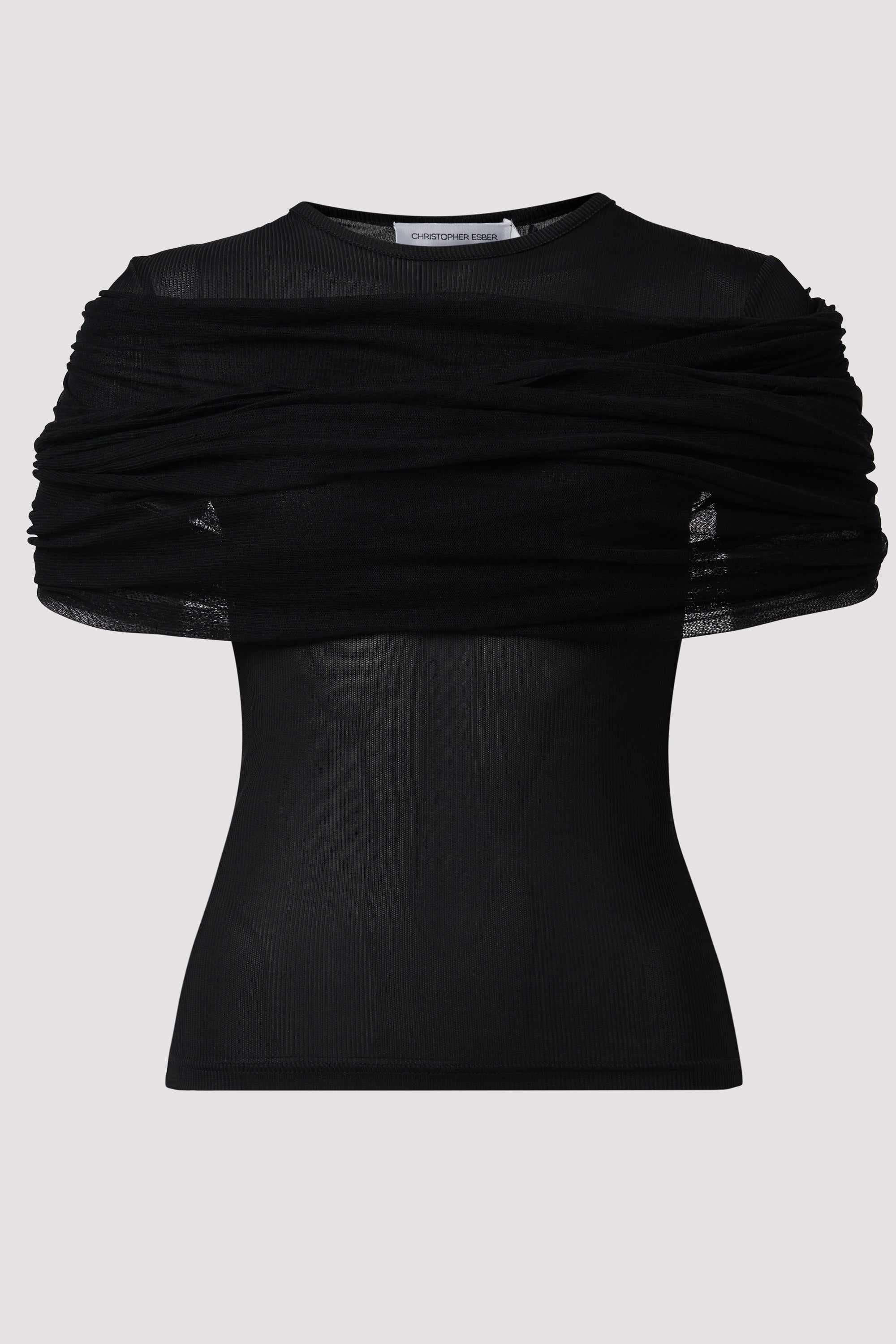 Christopher Esber Black Sonora Veiled T-Shirt