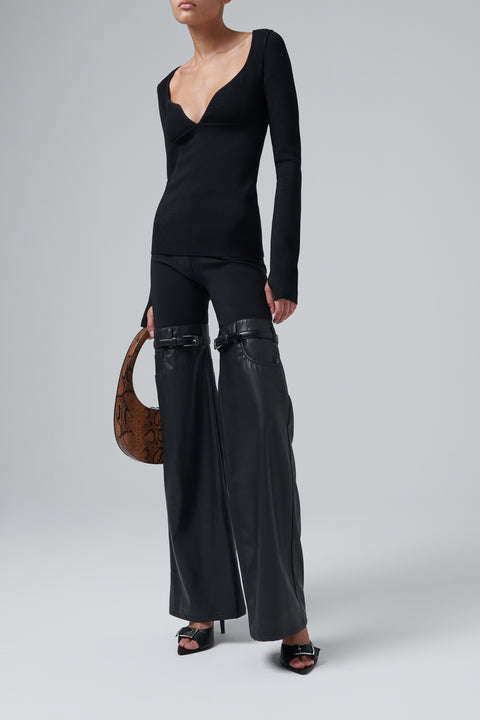 Black Helena Long Sleeve Top