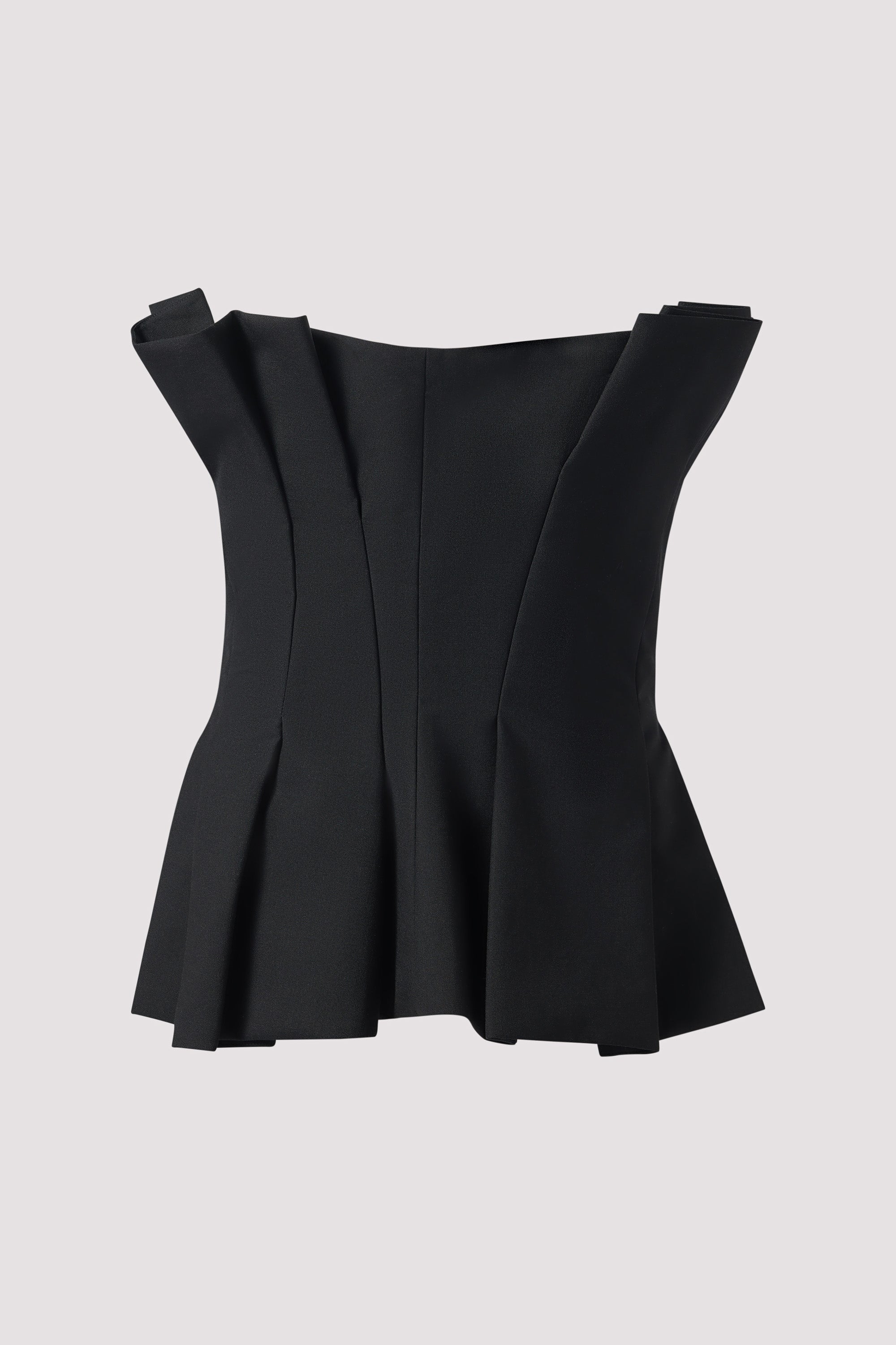 Rohe Black Sculptural Tulip Plissé Bustier