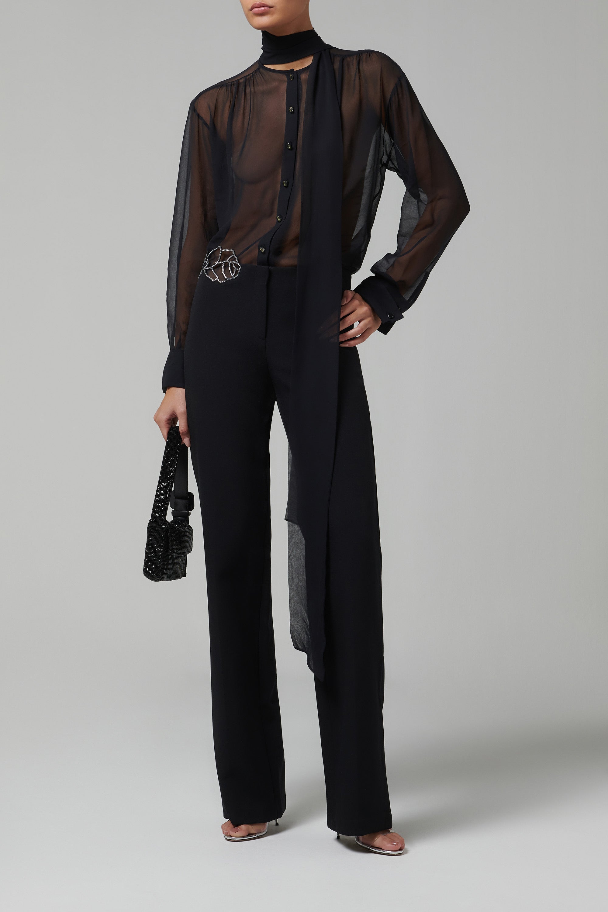 Blumarine Black Georgette Shirt