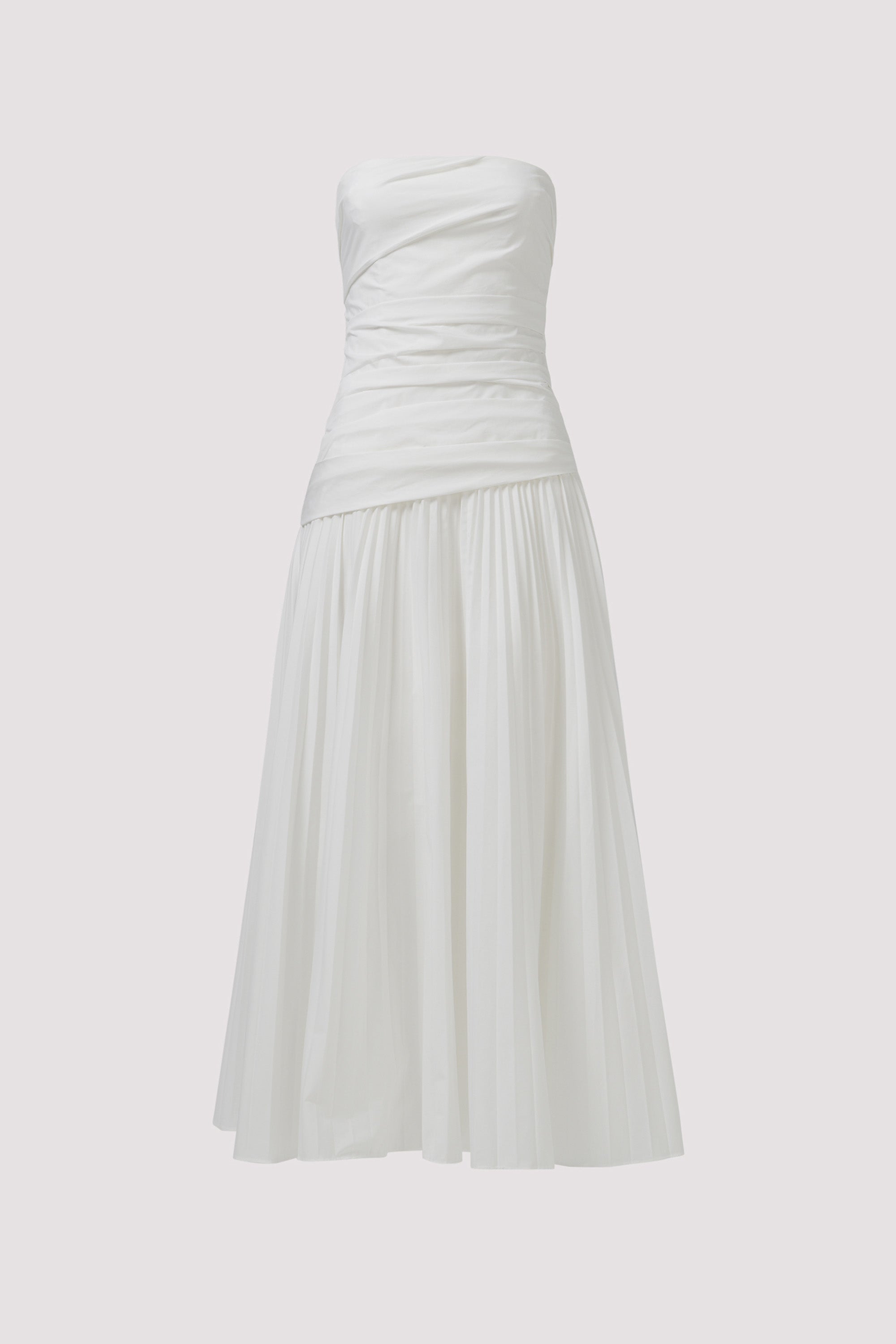 Simkhai White Arie Strapless Bustier Midi Dress