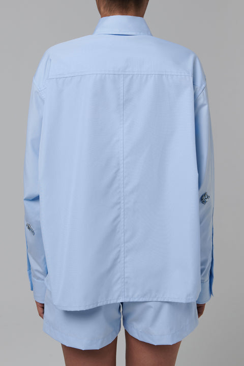 Blue Embellished Classic Shirt