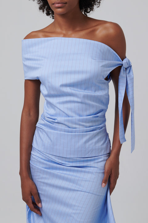 Blue Lori Off Shoulder Top