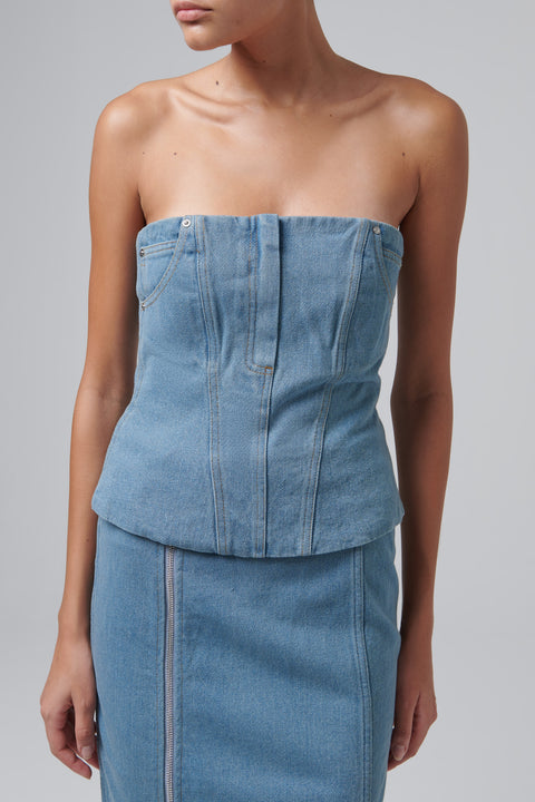 Blue Jo Denim Bustier Top