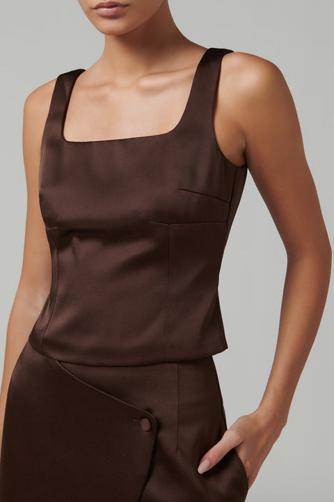 Brown Fitted Tank Top