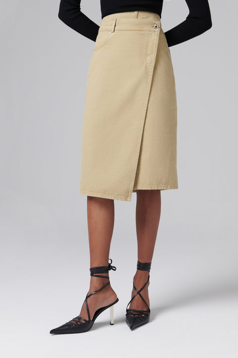Beige Sidney Midi Skirt