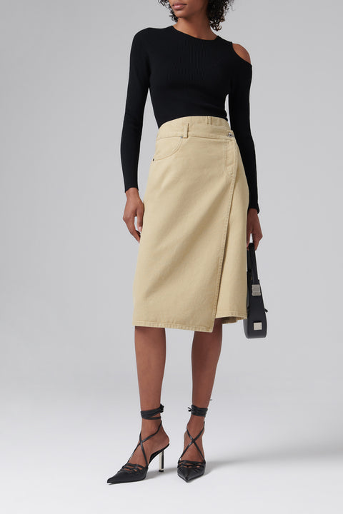 Beige Sidney Midi Skirt
