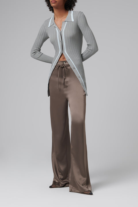 Grey Contrast Tipping Cardigan