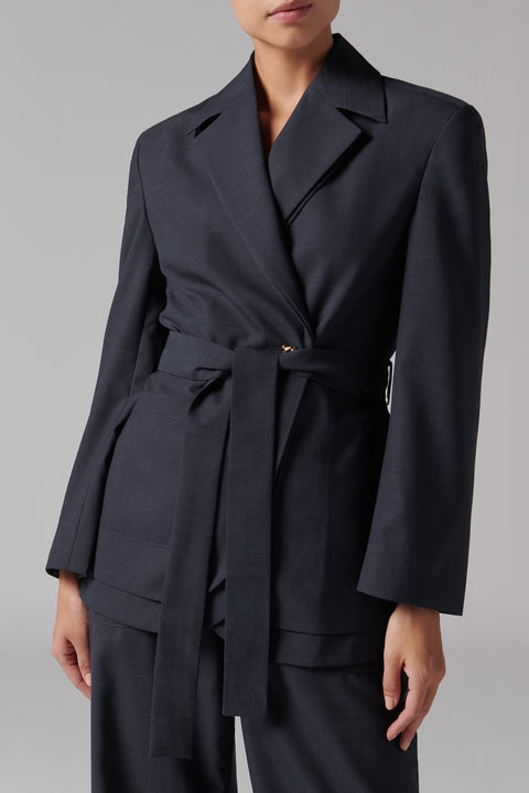 Grey Johanna Wool Blend Blazer