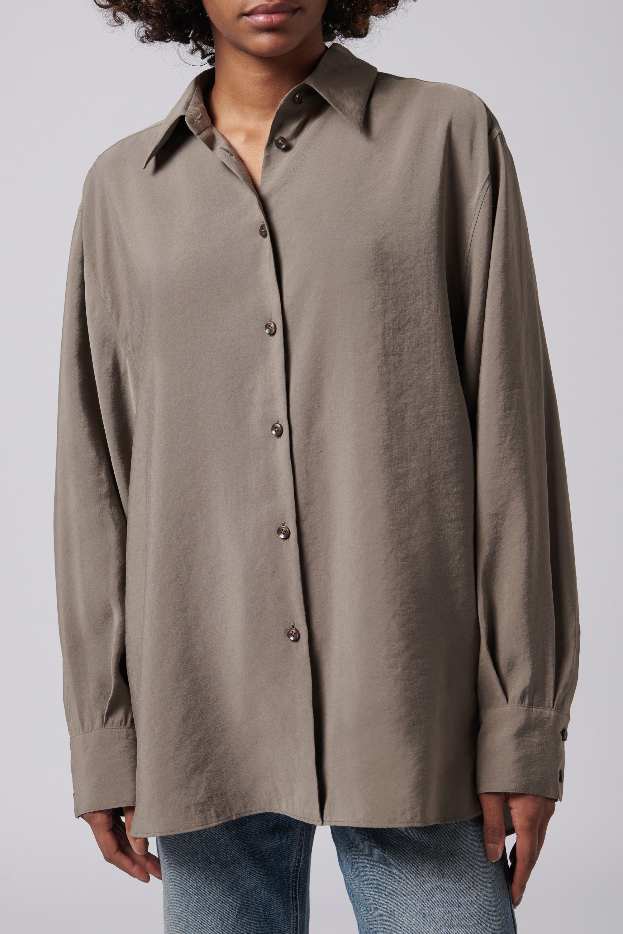 Magda Butrym Grey Scarf Blouse
