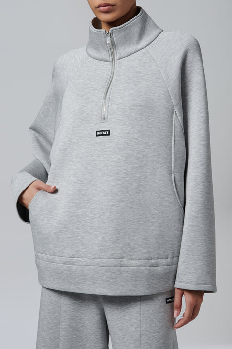 Grey Scuba Half Zip Jacket