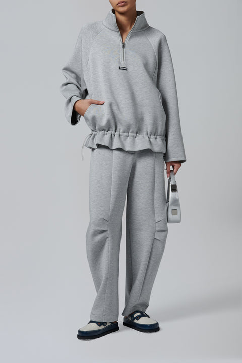 Grey Scuba Half Zip Jacket
