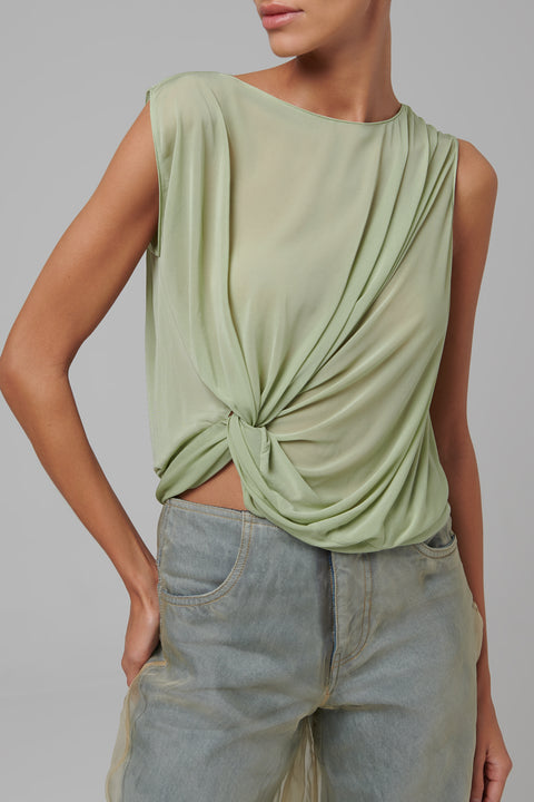 Green Castillo Drape Top