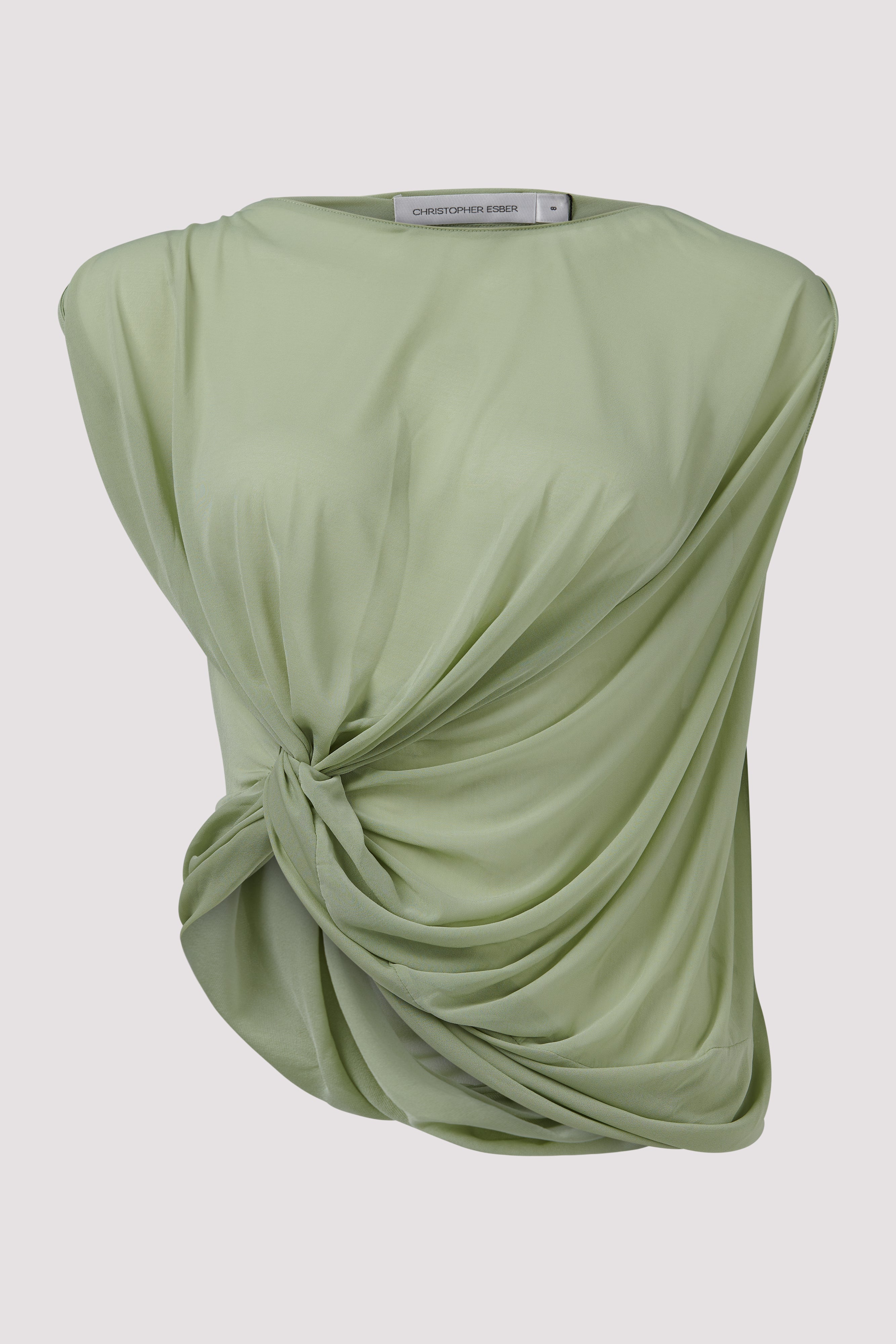 christopher esber monstera top Christopher Esber Green Castillo Drape Top