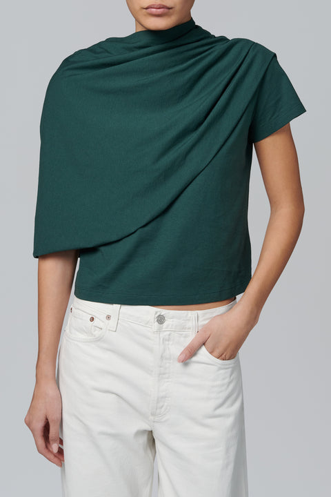 Dark Green Scarf Blouse