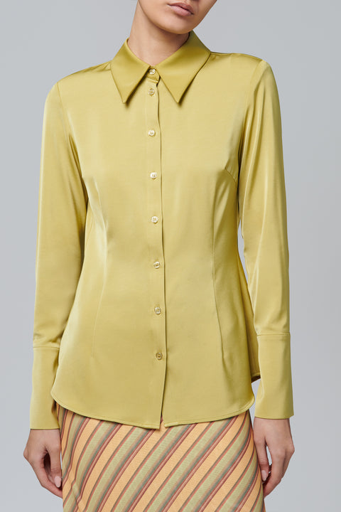 Green Structured Shirt