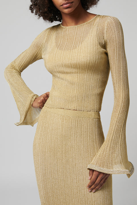 Gold Maebry Crewneck Top