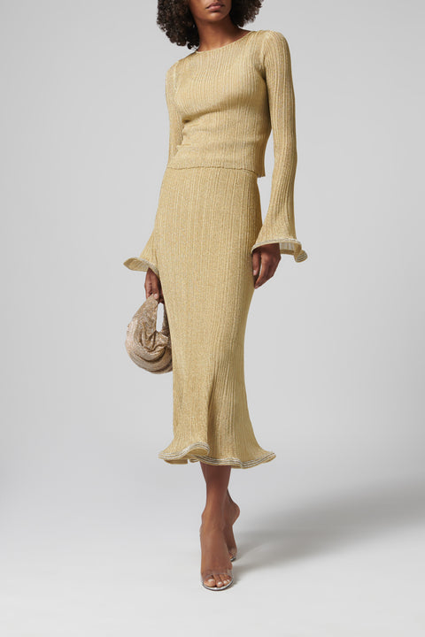 Gold Maebry Crewneck Top