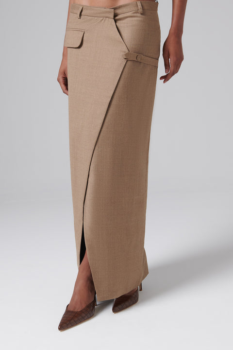 Brown Menti Midi Skirt