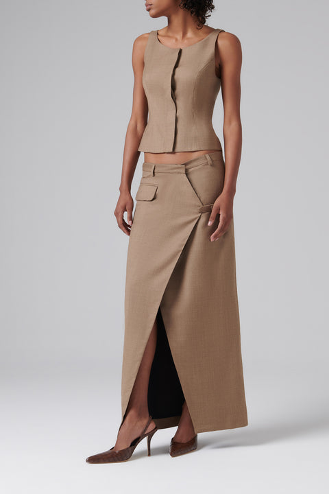 Brown Menti Midi Skirt