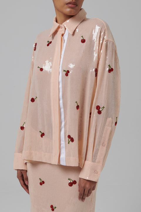 Nude Sequin Classic Shirt