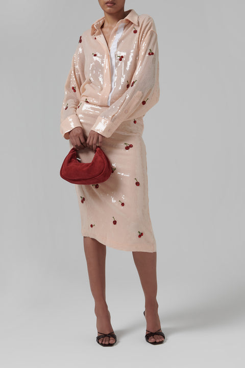 Nude Sequin Classic Shirt