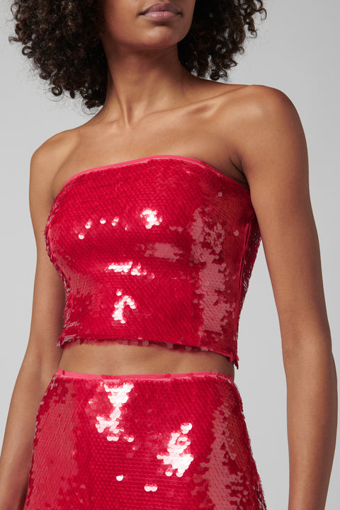 Red Mermaid Sequin Tube Top