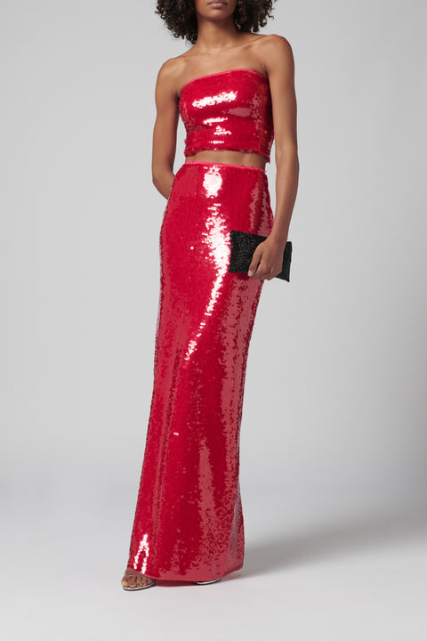 Red Mermaid Sequin Tube Top