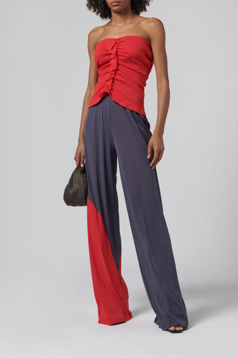 Red Minimal Ruffle Bodice