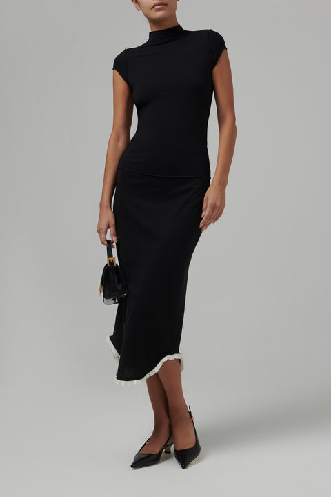 Black Marion Midi Skirt