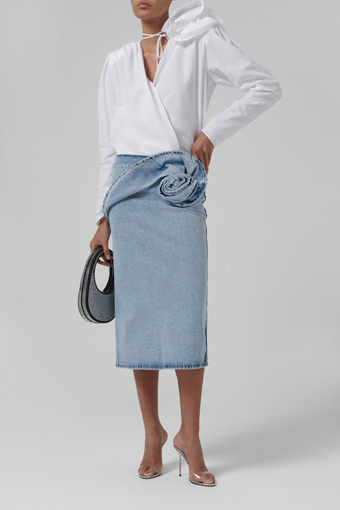 White Rose Cotton Blouse