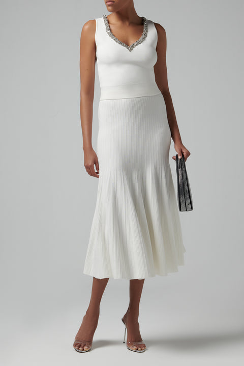 White Marceline Knit Tank