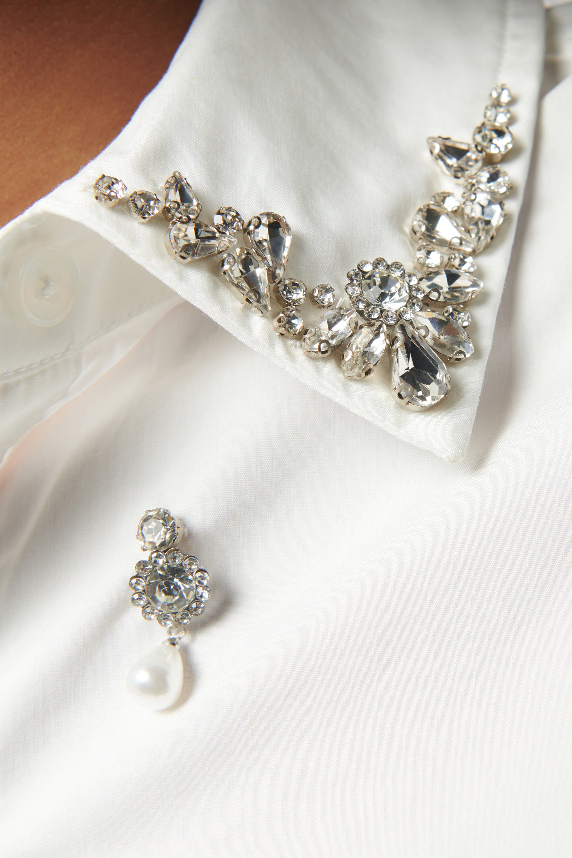 Simkhai White Renata Embellished Shirt